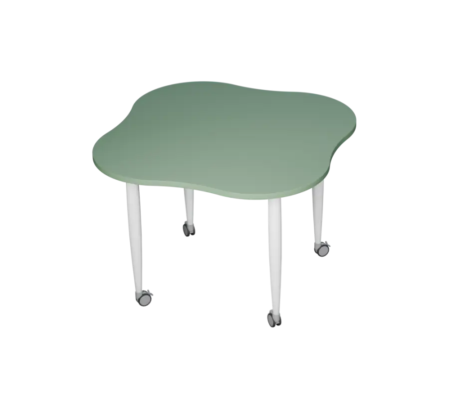 PLAYFORM 225 K modulární hravé stoly, mobilní, výška 750 mm, kovová podnož bílá, deska 25 mm, šedo-z